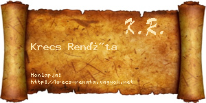 Krecs Renáta névjegykártya